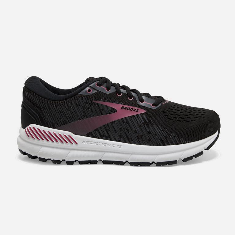 Brooks Addiction Gts 15 Hardloopschoenen voor Dames Zwart /Grijs/Bordeaux (DIEPF-2701)